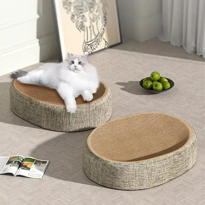 Oval Shaped Scratch Pad for Cats Sisal Scratching Cat Bed Multipurpose Pet Sleeping Mat Wear-Resistant