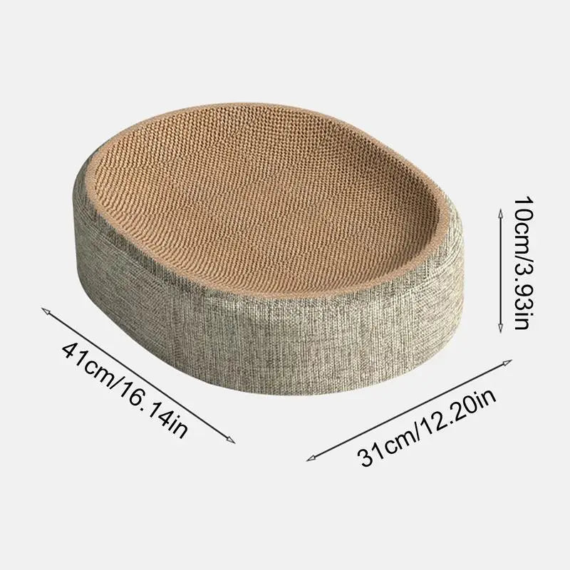 Oval Shaped Scratch Pad for Cats Sisal Scratching Cat Bed Multipurpose Pet Sleeping Mat Wear-Resistant