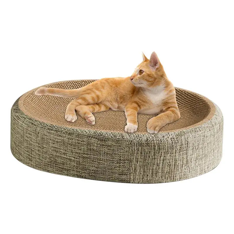 Oval Shaped Scratch Pad for Cats Sisal Scratching Cat Bed Multipurpose Pet Sleeping Mat Wear-Resistant
